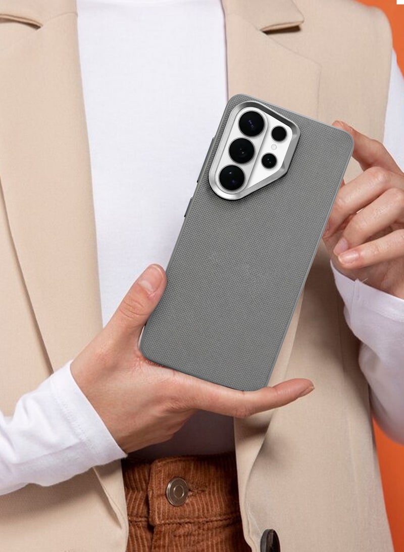 CATANES Samsung Galaxy S26 Ultra 2 Pack Vegan Leather Case - 1 Cover with 1 3D Screen Protector  Slim Fit - Raised Edges for Camera and Screen Protection - Grey - Image 3